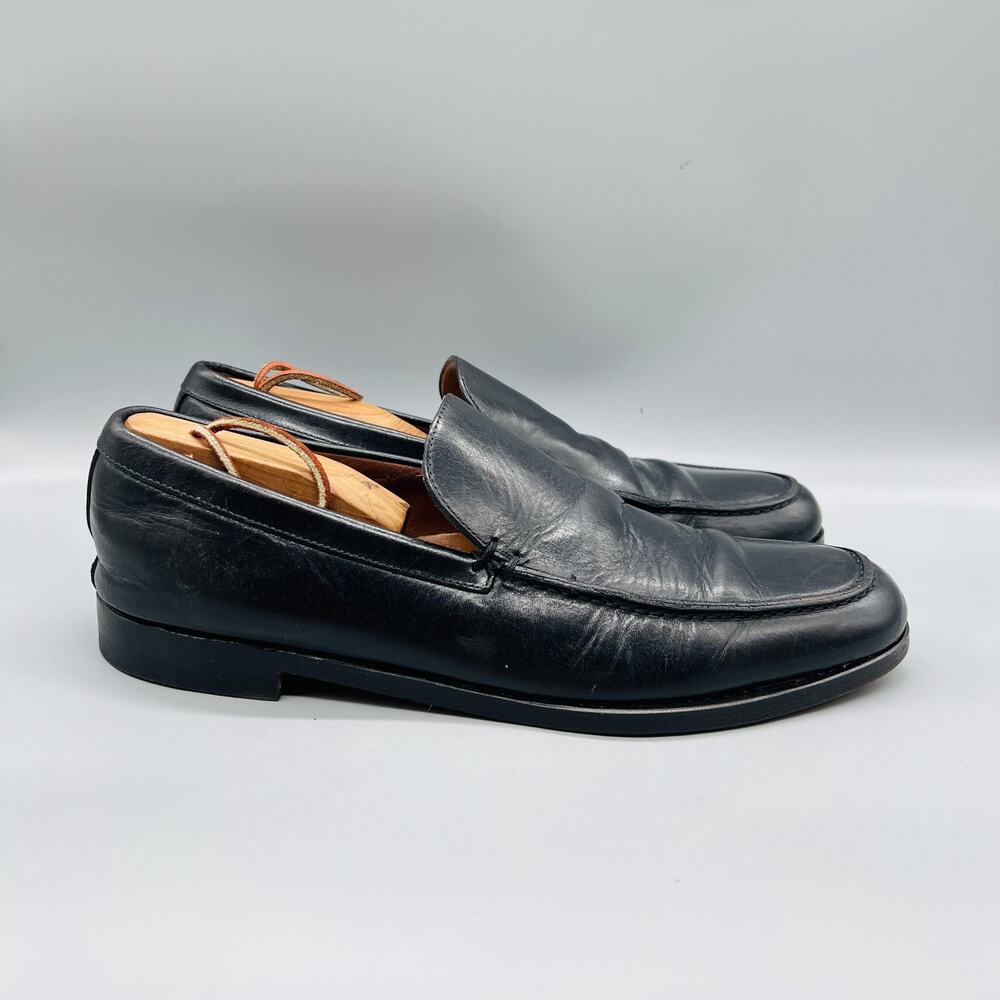Allen Edmonds Shoes Mens 11.5 Black Leather Loafers Slip On Dress Almond Toe